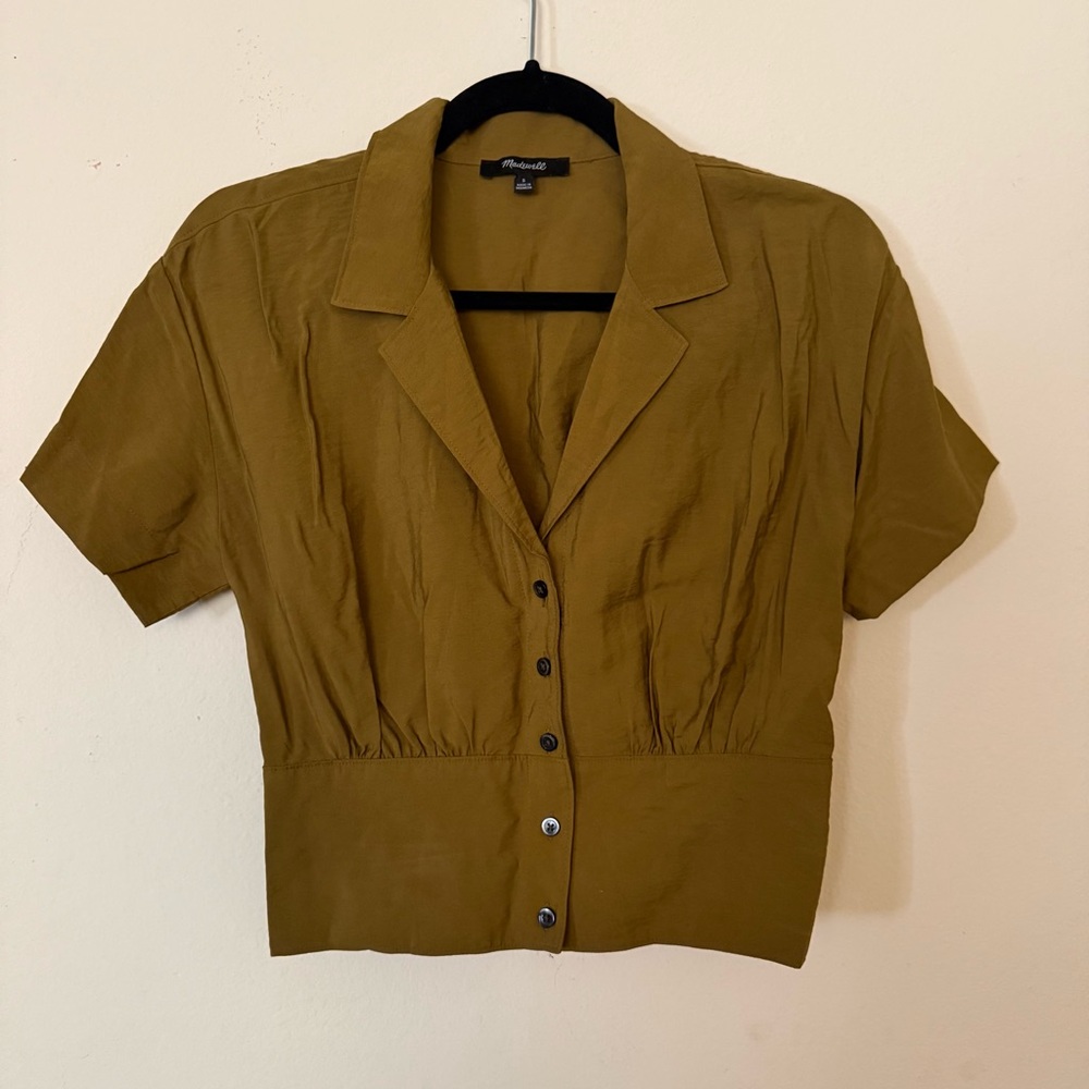 Madewell Olive Button-Up Women's Top